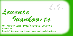 levente ivankovits business card